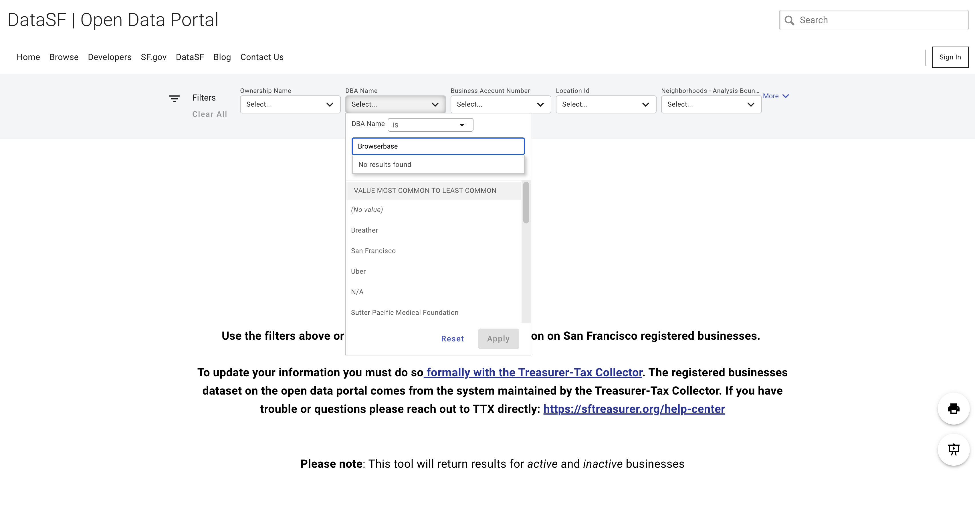 Business Registry Lookup