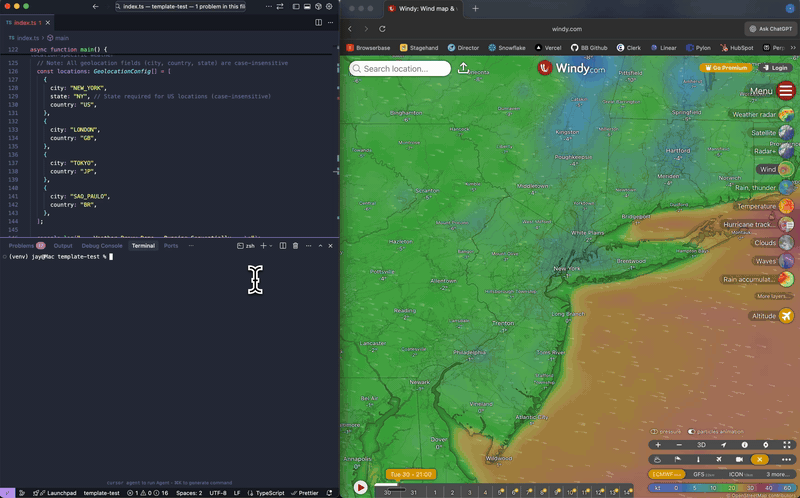 Scrape with Geolocation Proxies demo
