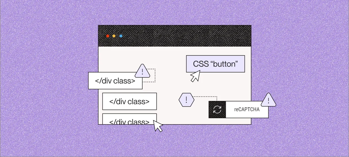 Browser window with warning icon