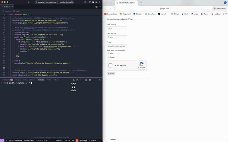 Solve CAPTCHAs automatically demo